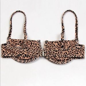 Leopard V Wired Bikini Top